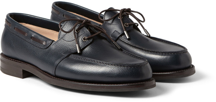 John Lobb Livonia Full Grain Leather Boat Shoes, $1,300 | MR