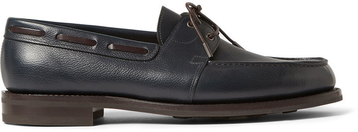 John Lobb Livonia Full Grain Leather Boat Shoes, $1,300 | MR