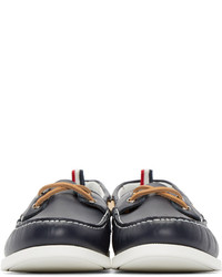 Moncler Gamme Bleu Navy Leather Boat Shoes