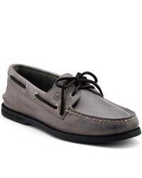 Sperry Topsider Shoes Authentic Original Boat Shoe Grey Leather