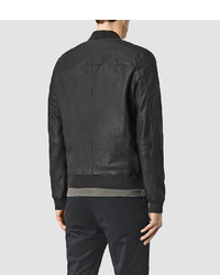 AllSaints Kino Leather Bomber Jacket, $560 | AllSaints | Lookastic