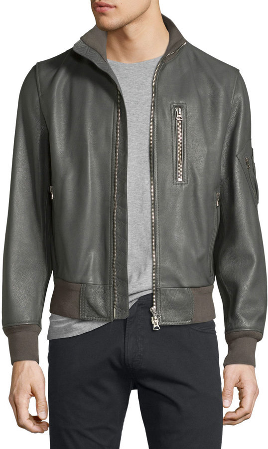burberry leather bomber