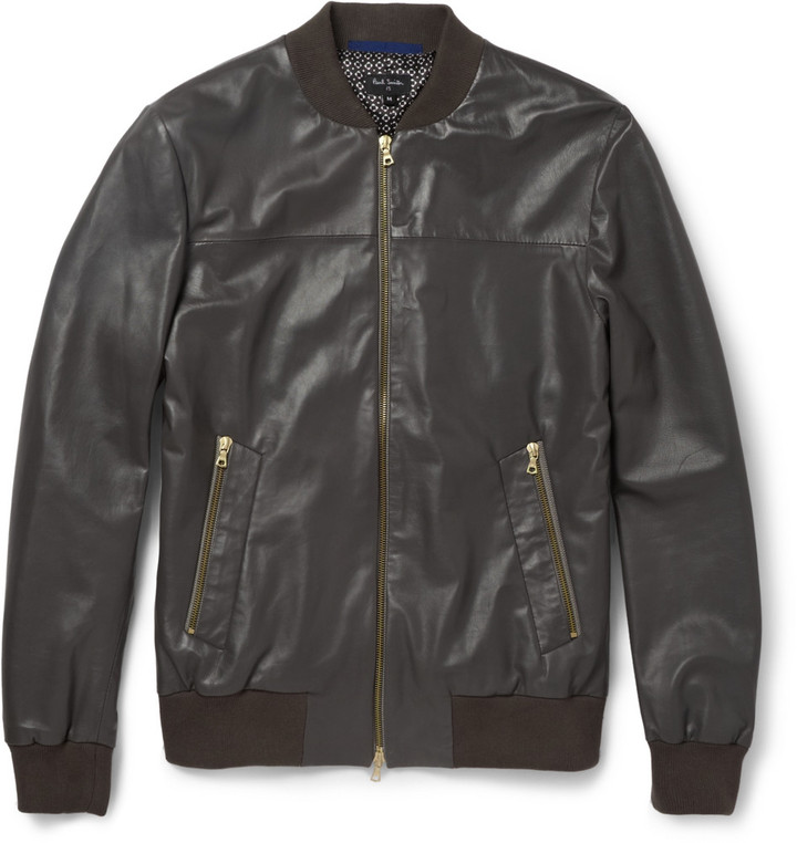 Paul Smith Ps By Leather Bomber Jacket, $1,280 | MR PORTER | Lookastic