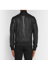 Hugo Boss Slim Fit Leather Bomber Jacket
