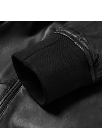 Hugo Boss Slim Fit Leather Bomber Jacket