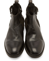 H By Hudson Black Leather Parson Boots