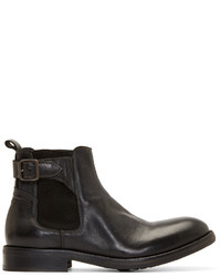 H By Hudson Black Leather Parson Boots