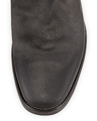 John Varvatos Fleetwood Leather Pull On Boot Gray