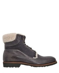 Calzoleria Toscana Shearlng Leather Lace Up Boots