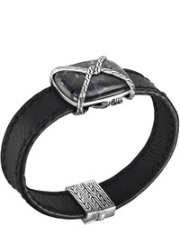 John Hardy Batu Classic Chain Knot Bracelet W Leather Strap