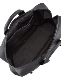 Lanvin Pebbled Leather Briefcase Dark Gray