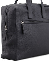 Lanvin Pebbled Leather Briefcase Dark Gray