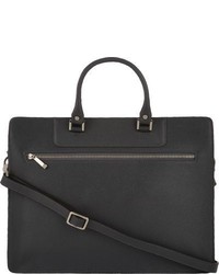 Barneys New York Structured Briefcase Grey