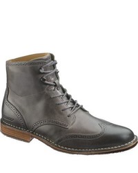 Charcoal Leather Casual Boots