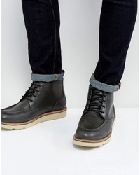 Dead Vintage Lace Up Boots In Black Leather