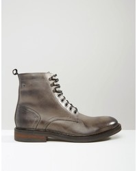 Base London Track Lace Up Leather Boots