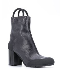 Random Identities Cracked Leather Ankle Boots