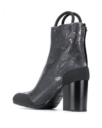 Random Identities Cracked Leather Ankle Boots