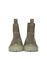 Rick Owens Grey Bozo Tractor Beatle Chelsea Boots
