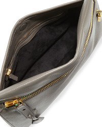 Tom Ford Alix Small Zip Padlock Clutch Bag Dark Gray