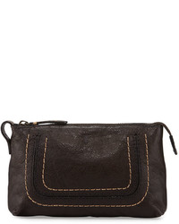 Frye Anna Leather Travel Pouch Charcoal