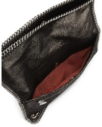 Stella McCartney Falabella Fold Over Evening Clutch Bag Gray
