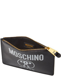 Moschino Zipped Leather Clutch