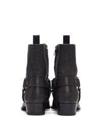 Saint Laurent Grey Stone Washed Wyatt Harness Boots