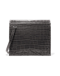 Gu de Edie Croc Effect Leather Shoulder Bag