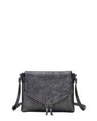 ANTIK KRAFT Faux Leather Double Zip Crossbody Bag