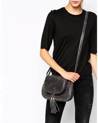 Urban Code Urbancode Leather Charcoal Crossbody Bag