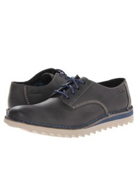 Clarks Newby Fly Lace Up Casual Shoes Grey Leather