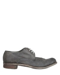 A Diciannoveventitre Washed Crust Leather Derby Lace Up Shoes