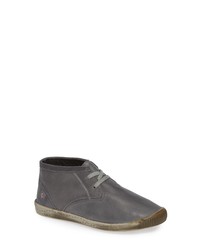 Charcoal Leather Desert Boots