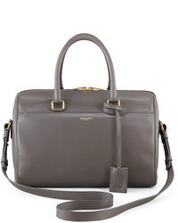 Charcoal Leather Duffle Bag