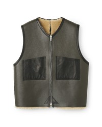 Charcoal Leather Gilet