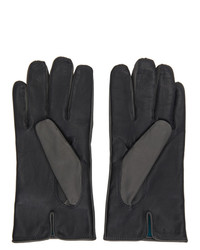 Paul Smith Grey Leather Bicolor Gloves