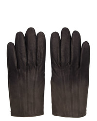 Hugo Grey Leather Gloves