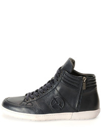 Giorgio Armani Caricoa Leather High Top Sneaker Blue