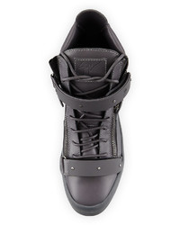Giuseppe Zanotti Double Strap High Top Sneaker Gray