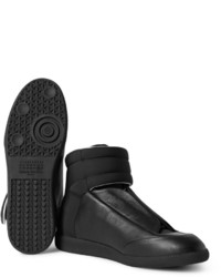 Maison Margiela Future Full Grain Leather And Neoprene High Top Sneakers