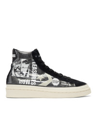 Converse Grey And Black Pleasures Edition Pvc High Top Sneakers