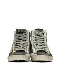 Golden Goose Grey And Gold Francy Sneakers