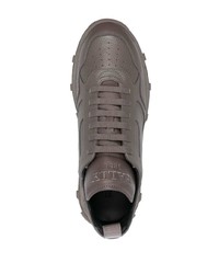 Bally Leather High Top Lace Up Sneakers