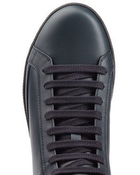 Brioni Leather High Top Sneakers