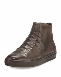 John Varvatos Reed Ghosted Leather High Top Sneakers