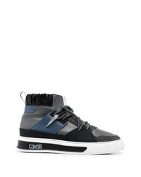 Roberto Cavalli Tiger Tooth Panelled High Top Sneakers
