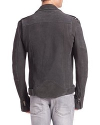Pierre Balmain Asymmetrical Zip Front Leather Jacket