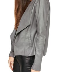 Missguided Faux Leather Open Front Jacket