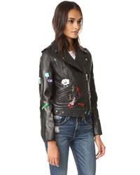 Mira Mikati Hand Painted Leather Jacket